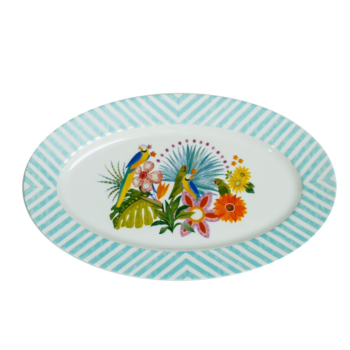 Parrot Bloom Oval Platter (1 Piece)