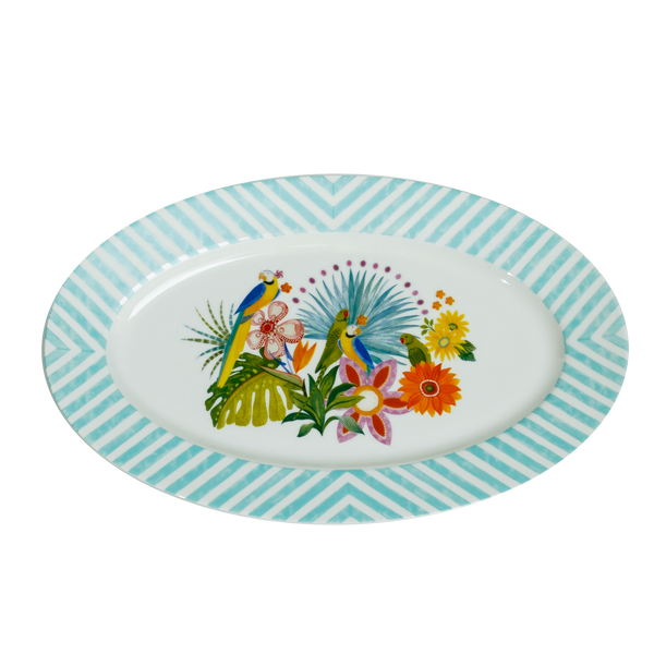 Parrot Bloom Oval Platter (1 Piece)