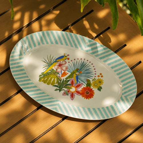 Parrot Bloom Oval Platter (1 Piece)