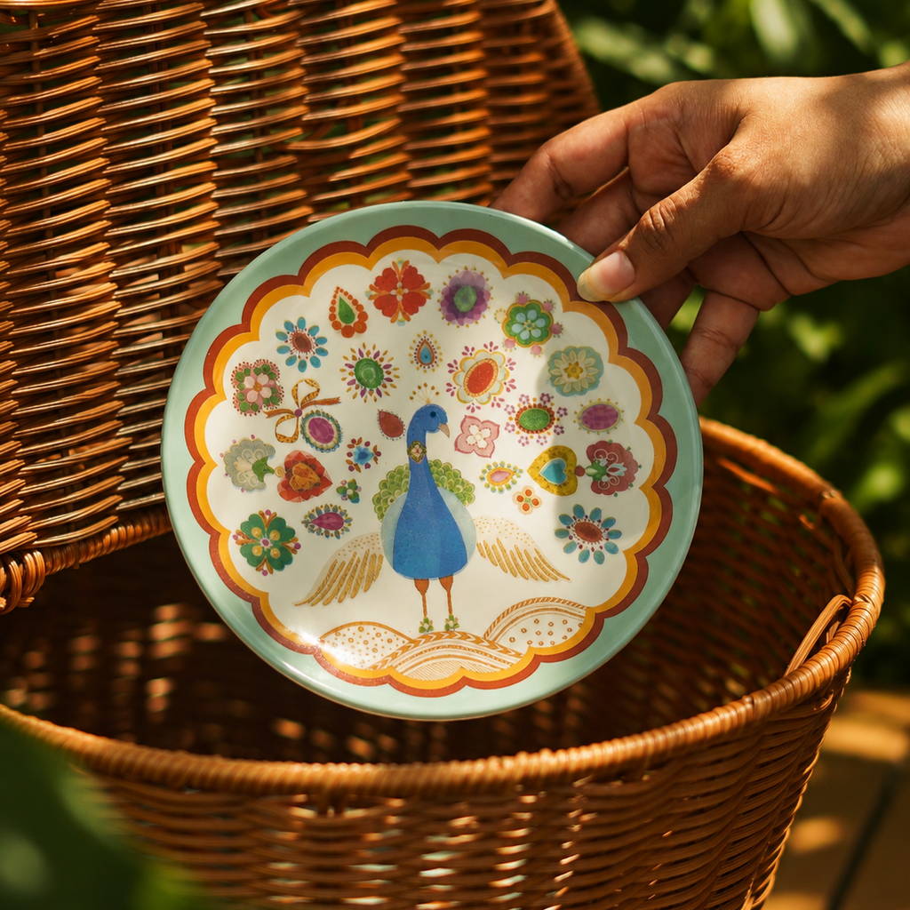 The Jewelled Peacock Tapas Plate (Set of 4)